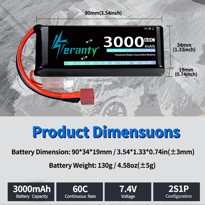 TERANTY 2S 3000mAh Lipo Batter - огляд і ціна Rc Hobby Grade Car