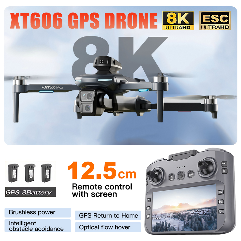 XT606 MAX 3 battery Drone 4k 8 - огляд і ціна Rc Hobby China